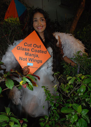 Jiah Khan Takes on Wings for PETA