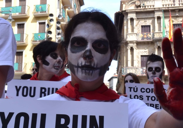 Mumbai Professor Protests Bull Torture in Pamplona