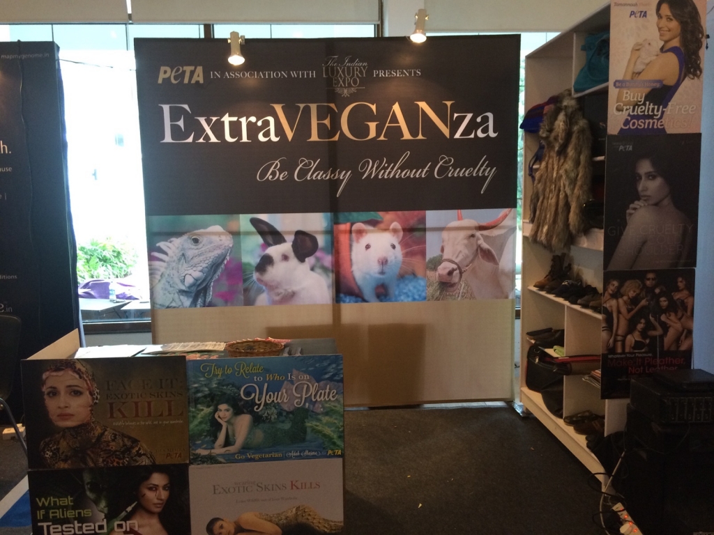 ExtraVEGANza PETA stall at the Indian Luxury Expo ,Hyderabad