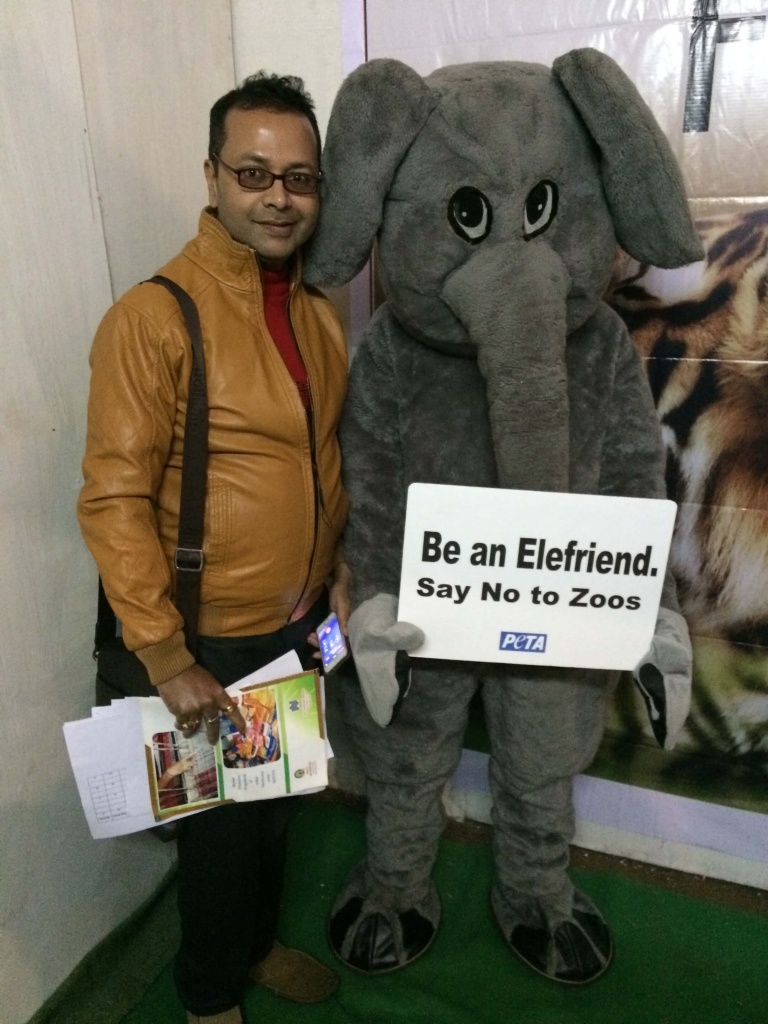 Designer Prasantt Ghosh at PETA stall in North East India Fashion Weekend