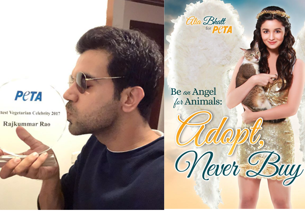 Rajkummar Rao and Alia Bhatt Crowned PETA’s Hottest Vegetarians 2017