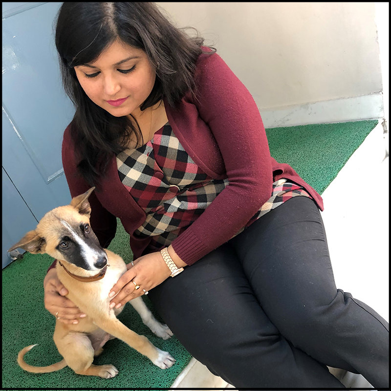 Dipti Photo with Dog for Women's Day 