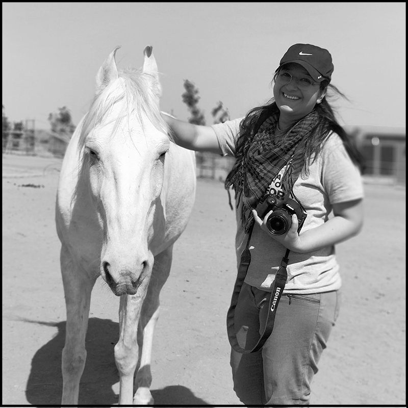 Juhi photo with horse for women's day 