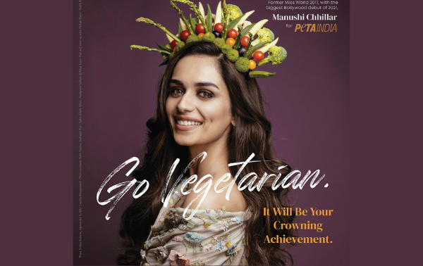 Miss World 2017 and ‘Prithviraj’ Star Manushi Chhillar Is Crowned With Veggies in New PETA India Earth Day Campaign