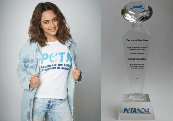 PETA इंडिया की ओर से सोनाक्षी सिन्हा को वर्ष 2022 का ‘पर्सन ऑफ द ईयर’ घोषित किया गया