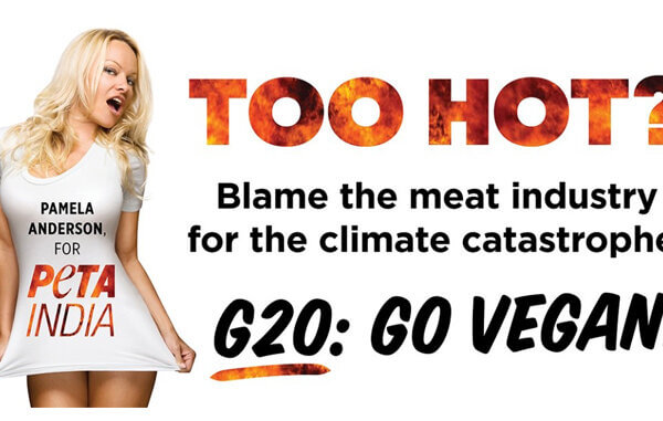 Pamela Anderson Asks Arriving G20 World Leaders to Go Vegan to Combat Climate Catastrophe