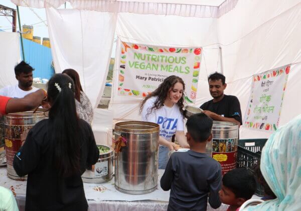 PETA India Founder Feeds a Thousand Women and Children in Need in Delhi in Honour of Late Mother