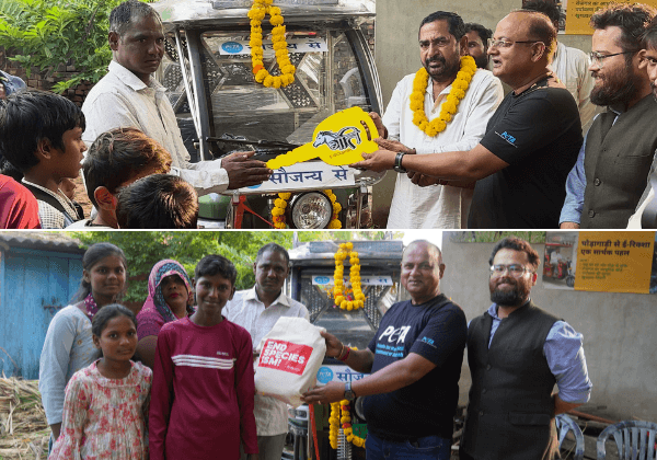 E-Rickshaw Handed to Meerut Family by PETA India in Ceremony After Injured Mule Is Retired to Sanctuary