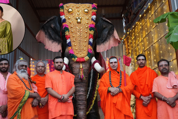 अभिनेत्री रुक्मिणी वसंत ने PETA इंडिया और CUPA के साथ मिलकर कर्नाटक के श्री उज्जैनी पीठ को असली हाथी के आकार का मैकेनिकल (यांत्रिक) हाथी ‘महानंदी’ उपहार स्वरूप दिया