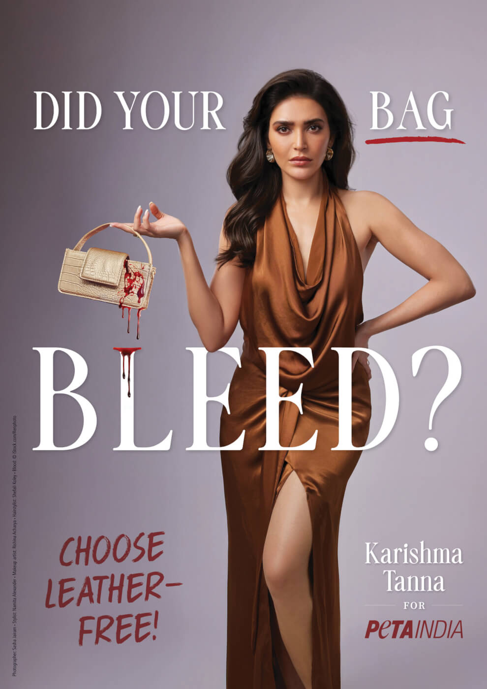 Did Your Bag Bleed?' Karishma Tanna Teams Up with PETA India for 'Bloody'  Campaign Against Leather Cruelty - Blog - PETA India